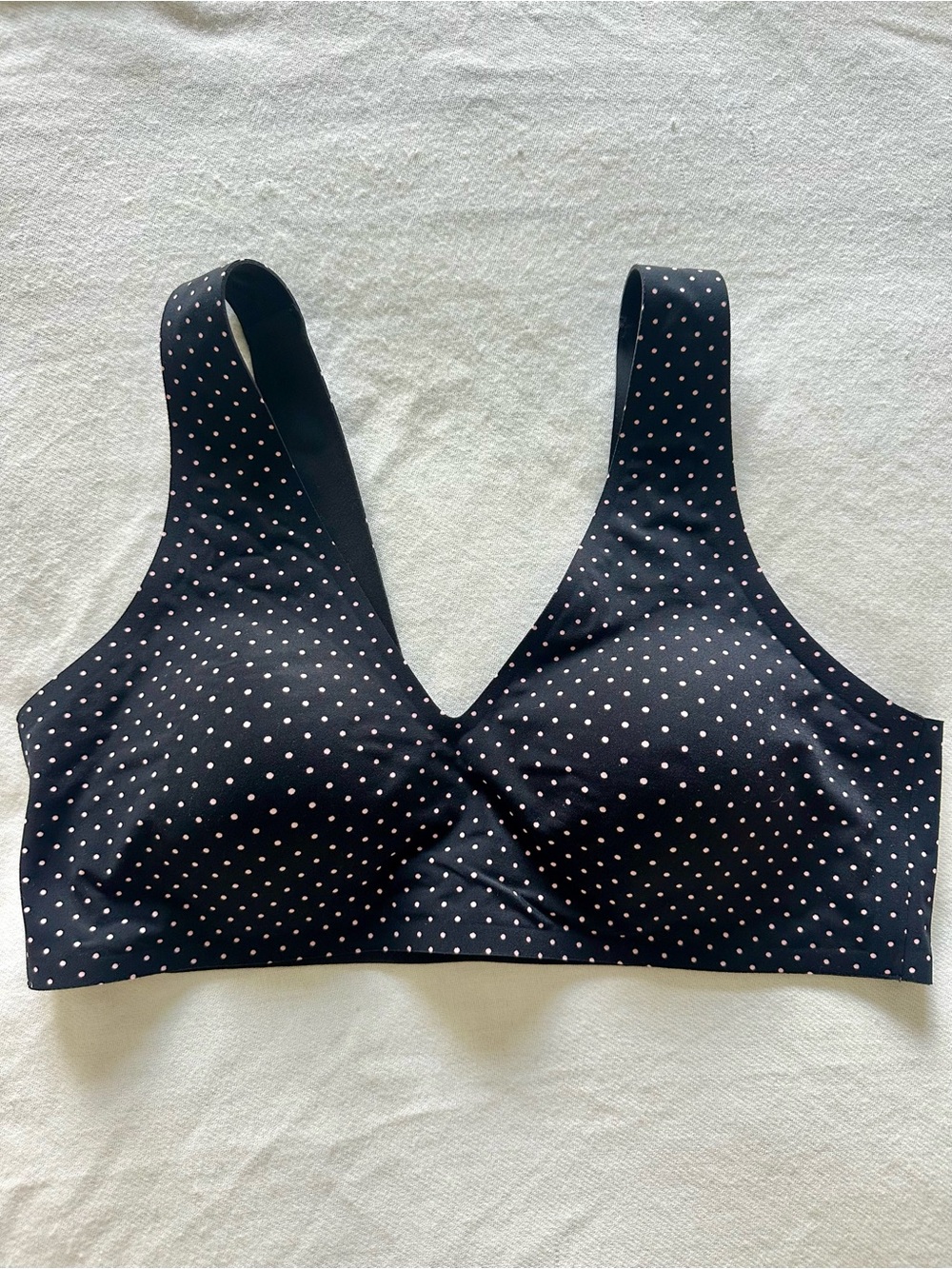 NWT Victoria's Secret Black Bralette with Pink Polka Dots Large